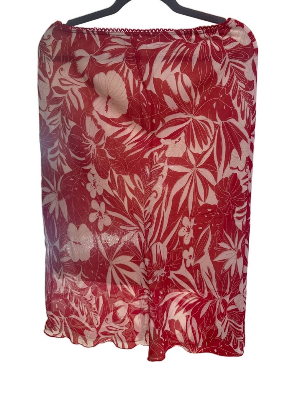 Lani Red and White Tropical Floral Skirt
